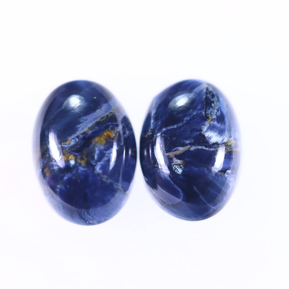10.32Ct Pietersite Cabochon Pair - Gemstone Crystal - Oval Cabochon: Ksmith Jewels Global Welcome to our auction house, today auction brought to you by Ksmith Jewels Global based in Penang, Malaysia specialize in all kinds of opal and color gemstone both in manufacturi