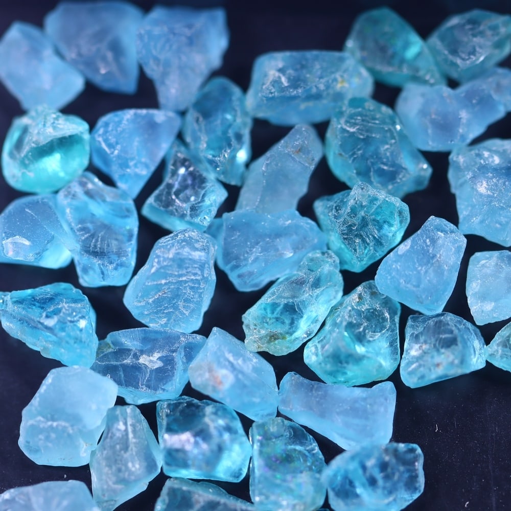52Ct Raw Paraiba Blue Apatite Freeform Set - Rough Specimen (1 of 2)