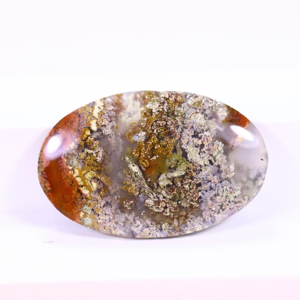 32.36Ct Moss Agate Cabochon - Polished - 34x22mm approx: Ksmith Jewels Global Welcome to our auction house, today auction brought to you by Ksmith Jewels Global based in Penang, Malaysia specialize in all kinds of opal and color gemstone both in manufacturi