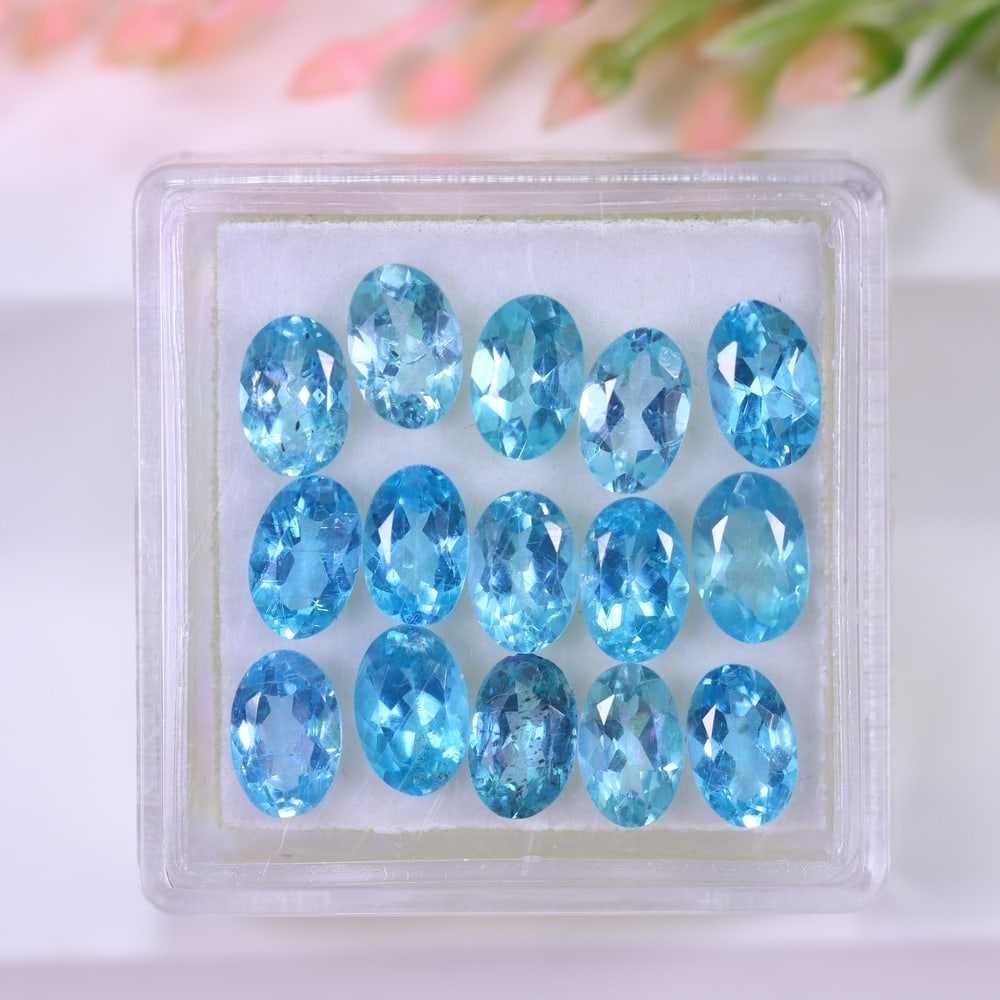 7.55Ct Paraiba Apatite Set - Polished Faceted: Ksmith Jewels Global Welcome to our auction house, today auction brought to you by Ksmith Jewels Global based in Penang, Malaysia specialize in all kinds of opal and color gemstone both in manufacturi