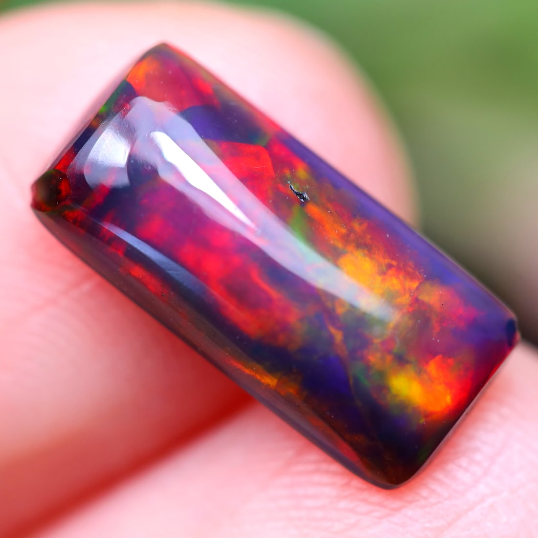 1.44Ct Natural Ethiopian Welo Smoked Opal - Ethiopian Opal - Rectangular Cabochon (1 of 4)