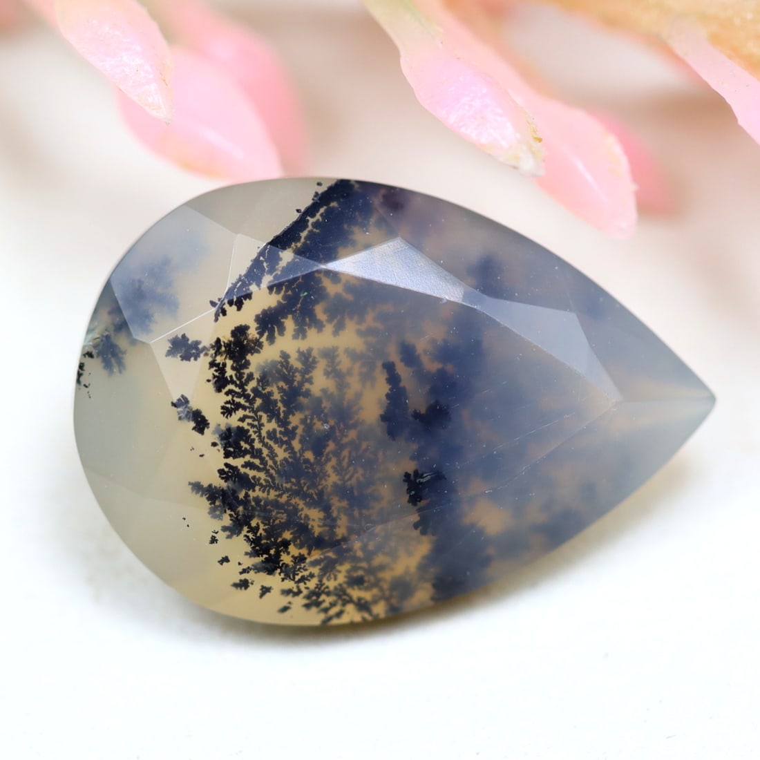 Dendrite Opal 3.49Ct Pear Cut Natural Faceted Dendrite Opal: Ksmith Jewels Global Welcome to our auction house, today auction brought to you by Ksmith Jewels Global based in Penang, Malaysia specialize in all kinds of opal and color gemstone both in manufacturi