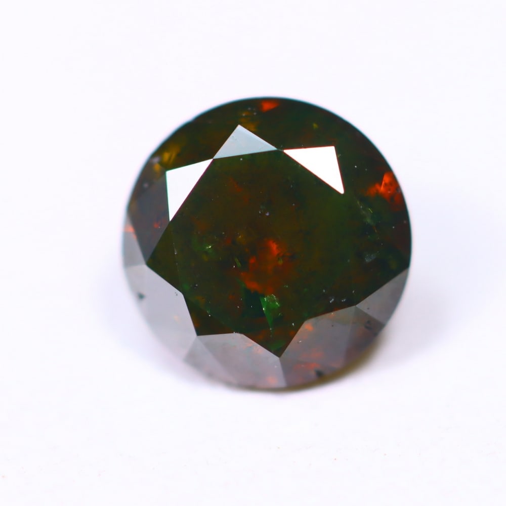 0.64ct Cognac Round Diamond 5.3mm - Natural Diamond, Loose Diamond (1 of 2)