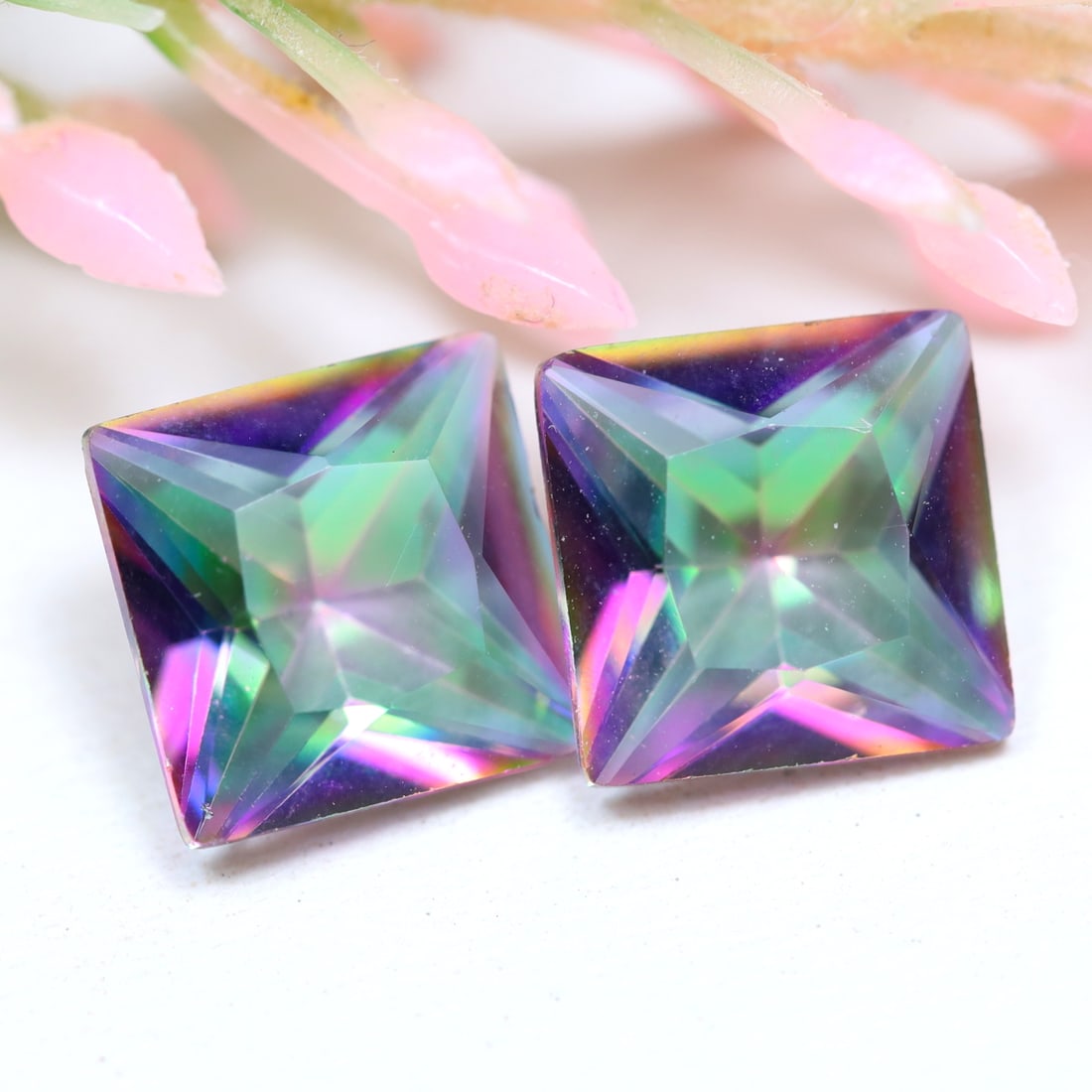 3.75cts Natural Purple Green Mystics Topaz Gemstone - Brazil Topaz - Fancy Cut Gemstone: Ksmith Jewels Global Welcome to our auction house, today auction brought to you by Ksmith Jewels Global based in Penang, Malaysia specialize in all kinds of opal and color gemstone both in manufacturi