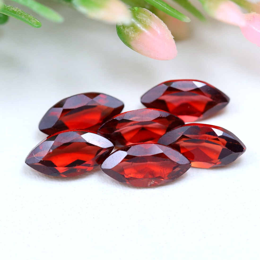 4.37Ct Natural Orange Red Garnet Lot Marquise Faceted for Jewelry Making: Ksmith Jewels Global Welcome to our auction house, today auction brought to you by Ksmith Jewels Global based in Penang, Malaysia specialize in all kinds of opal and color gemstone both in manufacturi