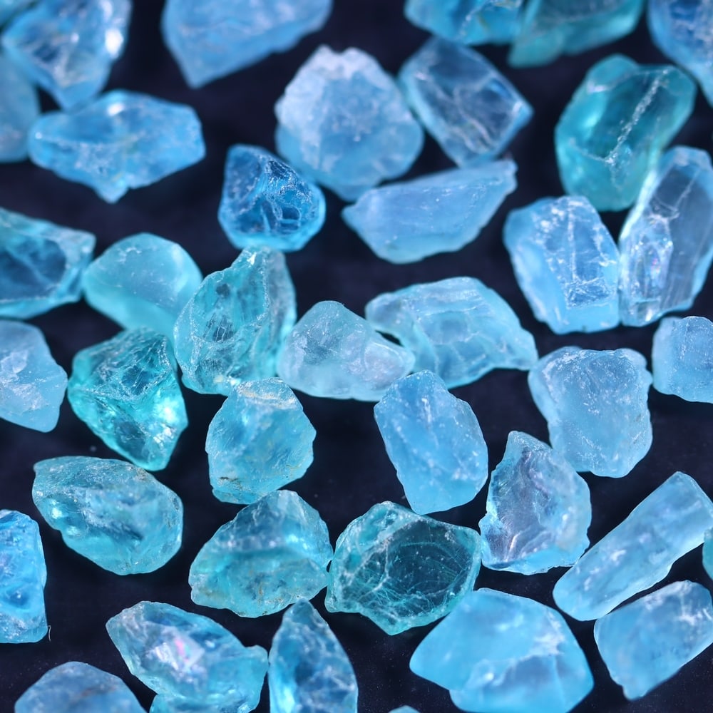 63Ct Raw Paraiba Blue Apatite Freeform Set - Rough Specimen (1 of 2)
