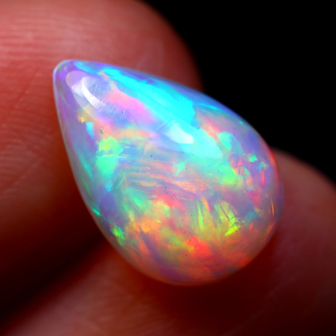 2.16Ct Natural Flashy Rainbow Ethiopian Welo Opal - Ethiopian Opal - Oval Cabochon (AOI5966) (1 of 4)