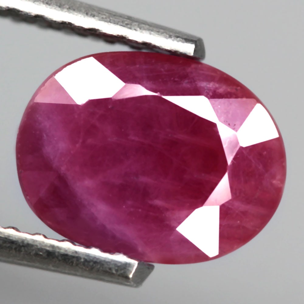 1.54Ct Natural Winza Heated Ruby Pinkish Red Oval Cut OT6623 (1 of 2)