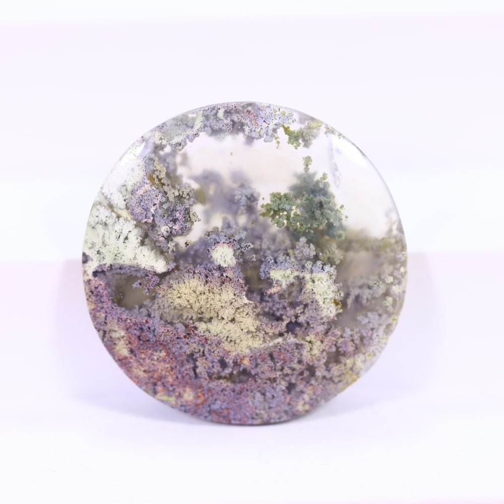 30.29Ct Moss Agate Cabochon - Polished - 30x30mm approx: Ksmith Jewels Global Welcome to our auction house, today auction brought to you by Ksmith Jewels Global based in Penang, Malaysia specialize in all kinds of opal and color gemstone both in manufacturi
