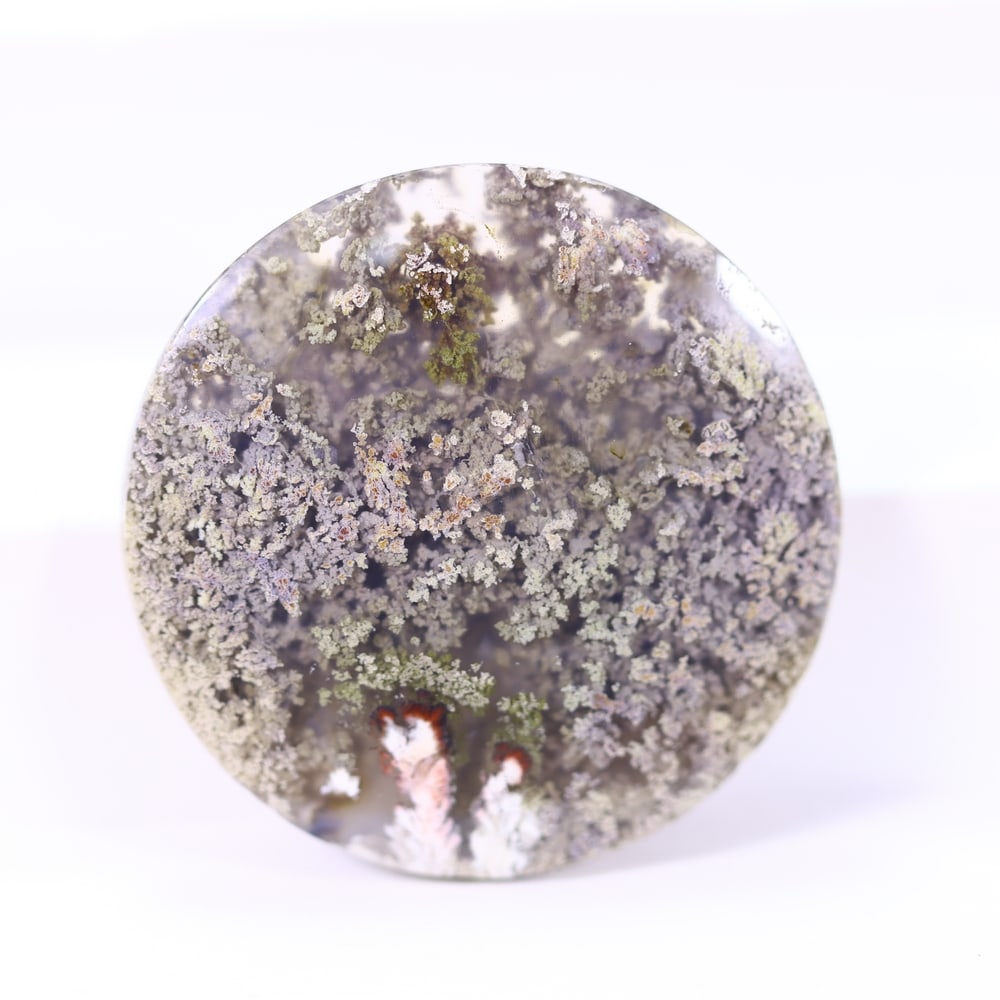 38.86Ct Moss Agate Cabochon - Polished - 31x31mm Approx: Ksmith Jewels Global Welcome to our auction house, today auction brought to you by Ksmith Jewels Global based in Penang, Malaysia specialize in all kinds of opal and color gemstone both in manufacturi