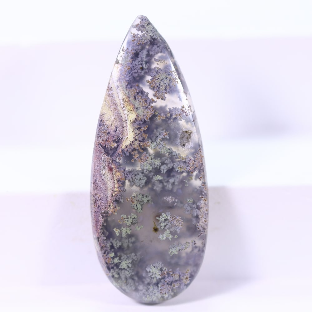 25.43Ct Moss Agate Cabochon - Polished - 40x16mm Approx: Ksmith Jewels Global Welcome to our auction house, today auction brought to you by Ksmith Jewels Global based in Penang, Malaysia specialize in all kinds of opal and color gemstone both in manufacturi
