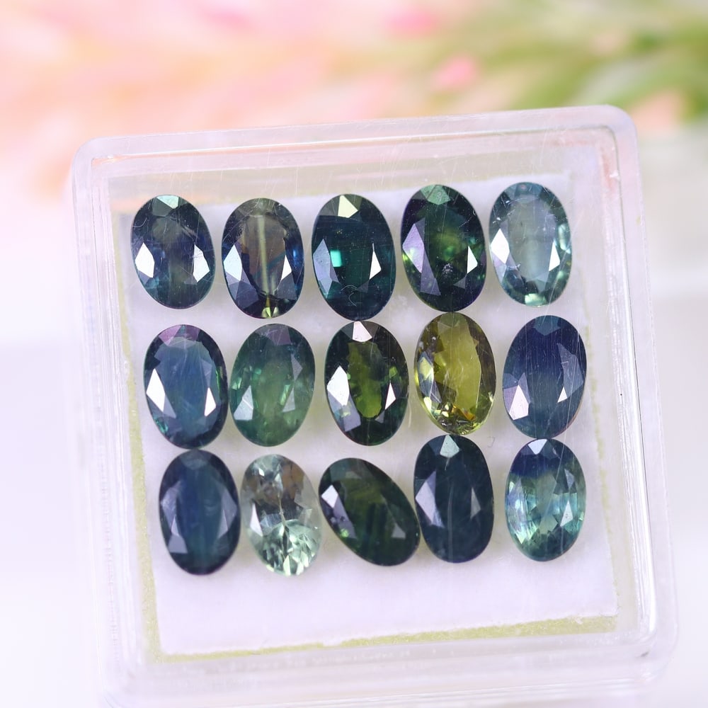 8.22Ct Teal Sapphire Set - Polished Faceted: Ksmith Jewels Global Welcome to our auction house, today auction brought to you by Ksmith Jewels Global based in Penang, Malaysia specialize in all kinds of opal and color gemstone both in manufacturi
