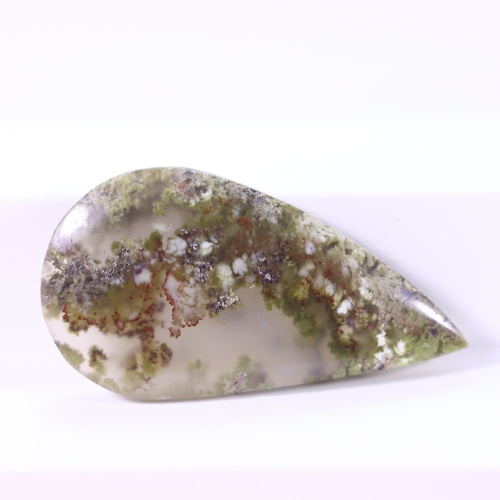 27.68Ct Moss Agate Cabochon - Polished - 36x19mm Approx: Ksmith Jewels Global Welcome to our auction house, today auction brought to you by Ksmith Jewels Global based in Penang, Malaysia specialize in all kinds of opal and color gemstone both in manufacturi