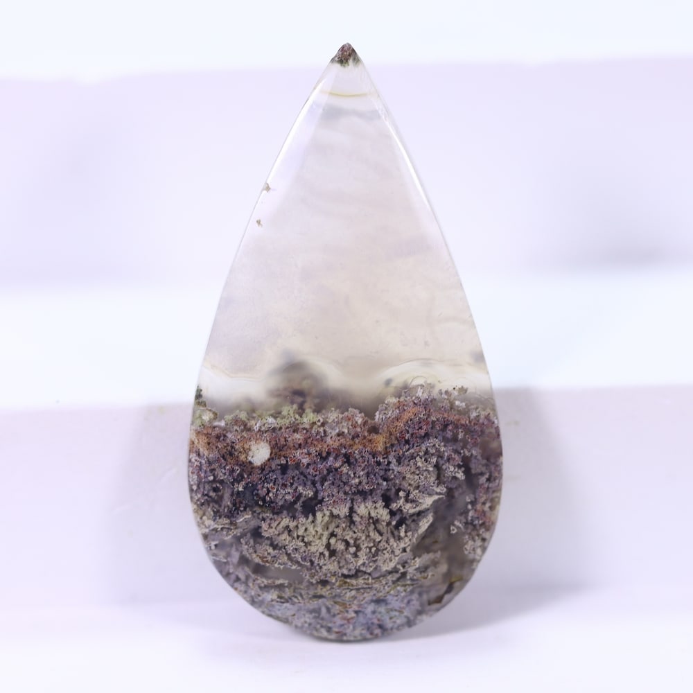 27.52Ct Moss Agate Cabochon - Polished - 38x20 mm Approx: Ksmith Jewels Global Welcome to our auction house, today auction brought to you by Ksmith Jewels Global based in Penang, Malaysia specialize in all kinds of opal and color gemstone both in manufacturi