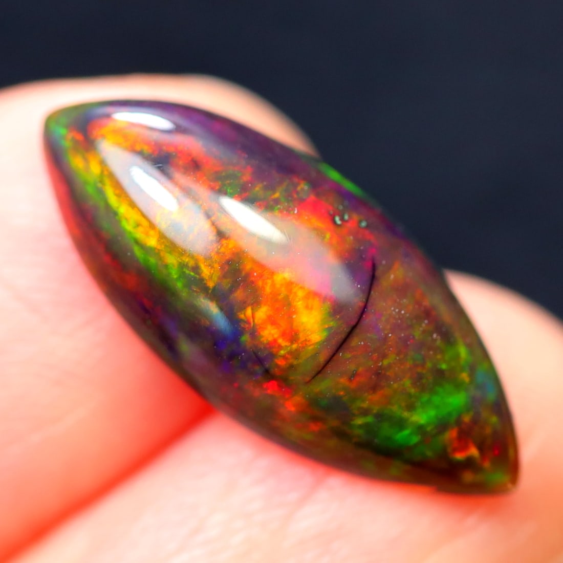 2.24Ct Natural Ethiopian Welo Smoked Opal - Ethiopian Opal - Marquise Cabochon: Ksmith Jewels Global Welcome to our auction house, today auction brought to you by Ksmith Jewels Global based in Penang, Malaysia specialize in all kinds of opal and color gemstone both in manufacturi
