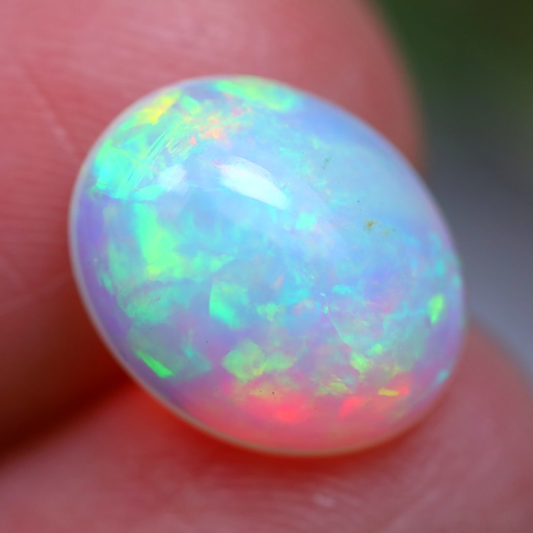 1.75Ct Natural Flashy Rainbow Ethiopian Welo Opal - Ethiopian Opal - Oval Cabochon (1 of 4)