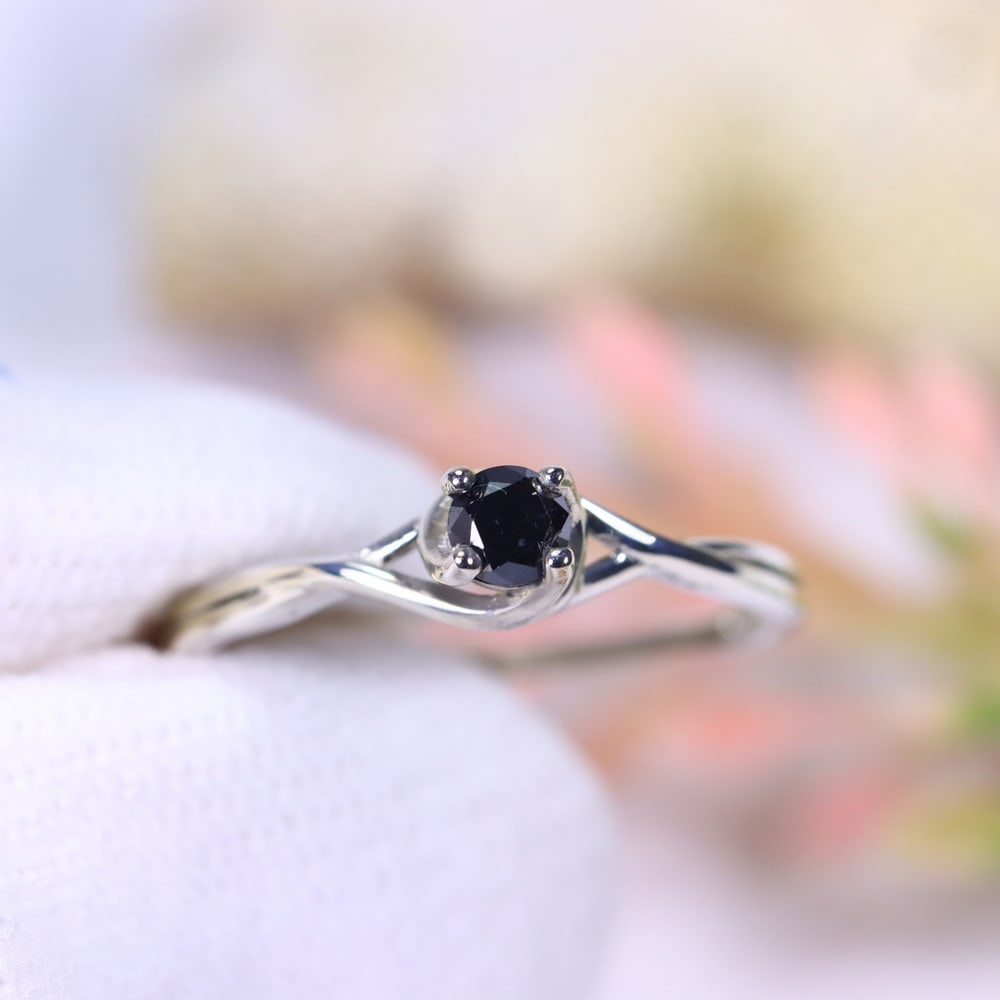 1g Natural Diamond Sterling Silver 925 Ring - Size US 5.5 - Total Diamond 0.18ct (1 of 2)