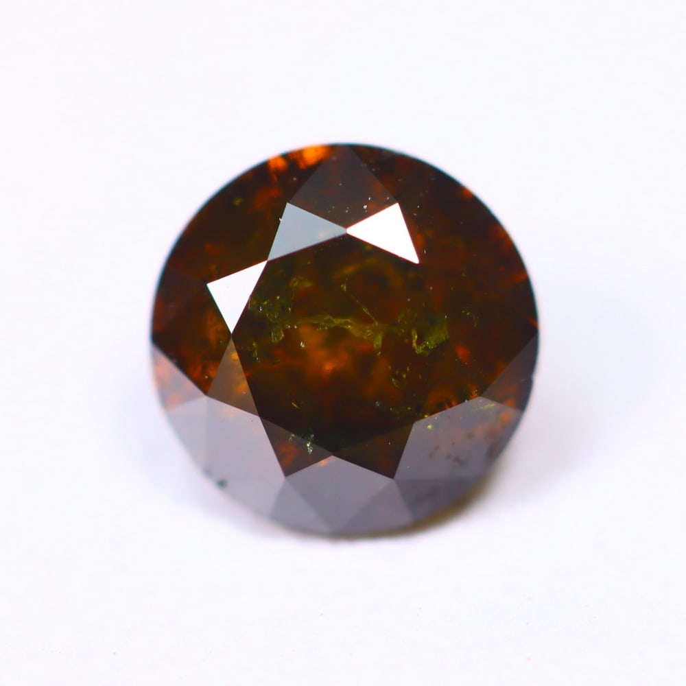 0.58ct Cognac Round Diamond 5.2mm - Natural Diamond, Loose Diamond (1 of 2)