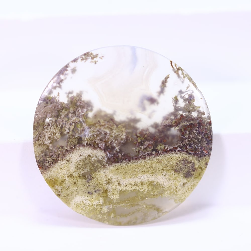 30x23Ct Moss Agate Cabochon - Polished - 32x32mm Approx: Ksmith Jewels Global Welcome to our auction house, today auction brought to you by Ksmith Jewels Global based in Penang, Malaysia specialize in all kinds of opal and color gemstone both in manufacturi