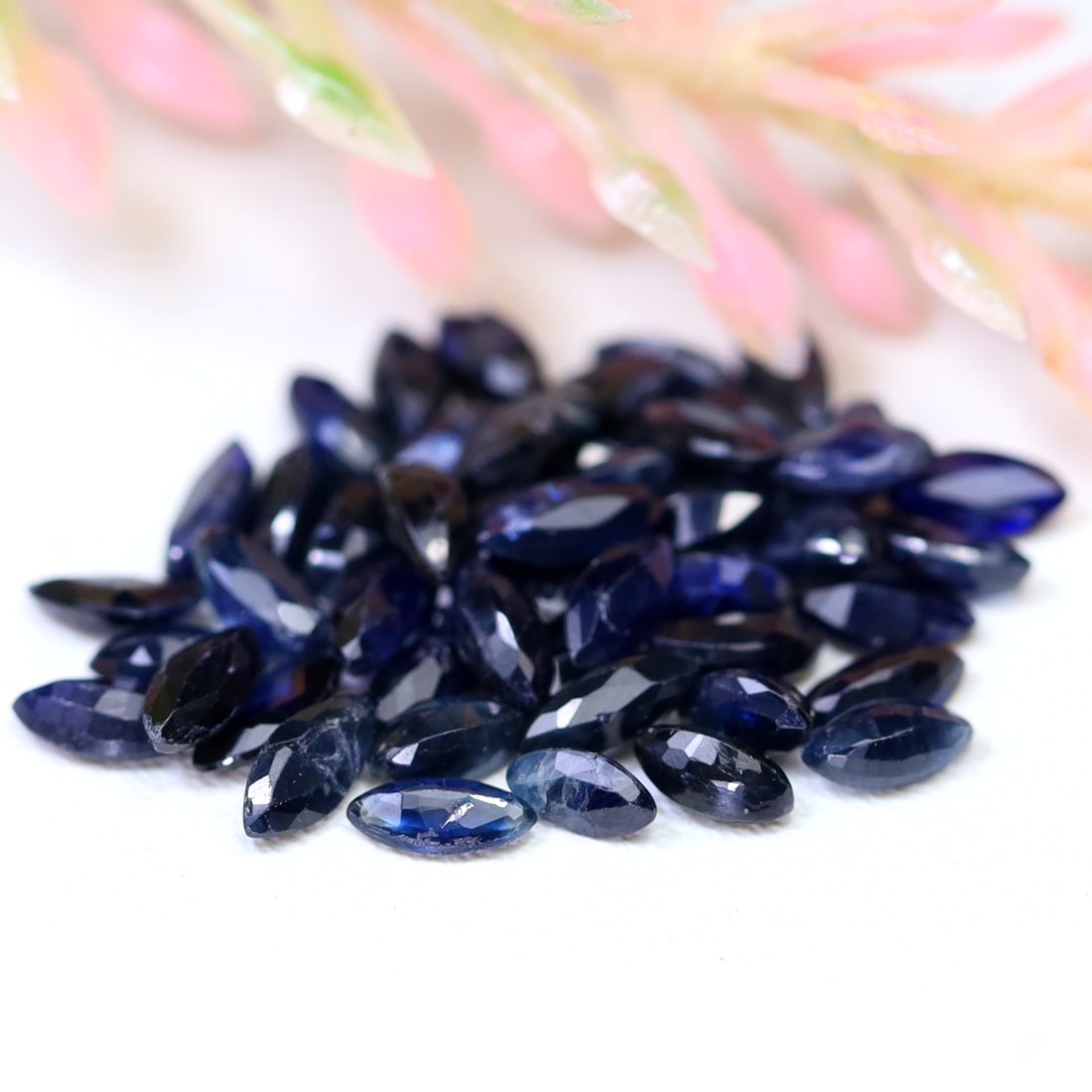 4.98Ct Natural Wholesale Blue Sapphire Lot - Madagascar Gemstone - Marquise Faceted (1 of 2)