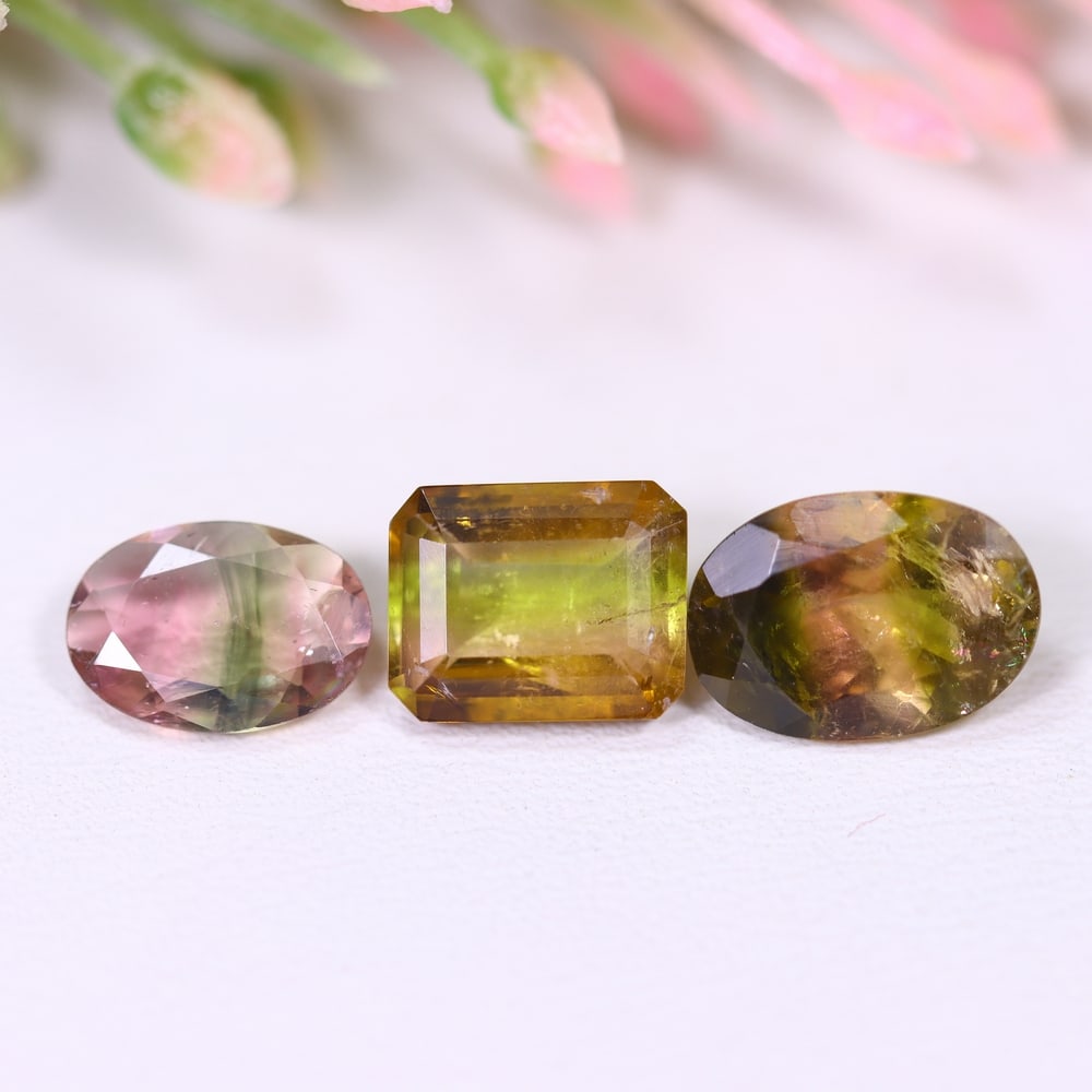 4.63cts Natural Watermelon Tourmaline Set - Bi-Colour Faceted Cut: Ksmith Jewels Global Welcome to our auction house, today auction brought to you by Ksmith Jewels Global based in Penang, Malaysia specialize in all kinds of opal and color gemstone both in manufacturi