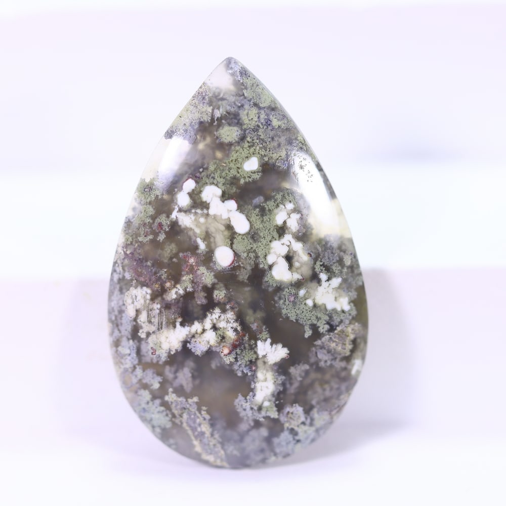 25.31Ct Moss Agate Cabochon - Polished - 33x21mm Approx: Ksmith Jewels Global Welcome to our auction house, today auction brought to you by Ksmith Jewels Global based in Penang, Malaysia specialize in all kinds of opal and color gemstone both in manufacturi