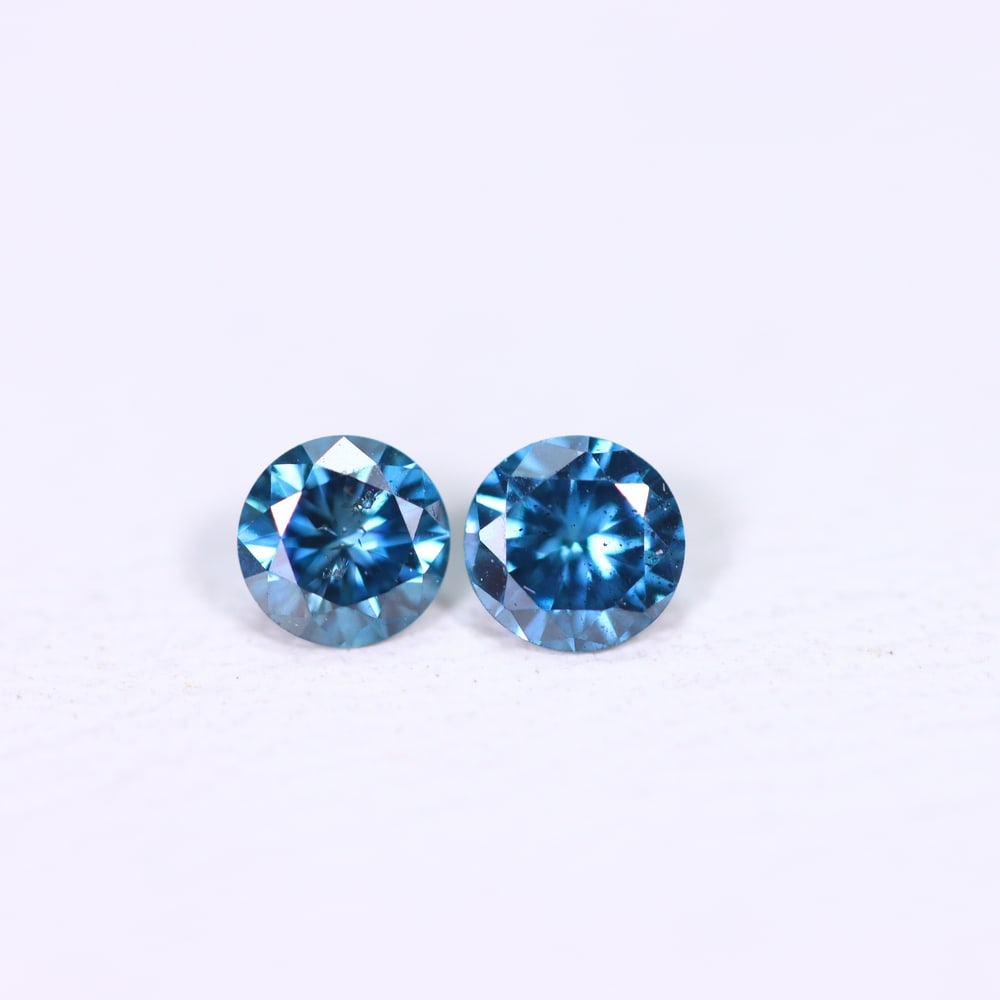 0.23Ct Peacock Blue Diamond Set - Polished Faceted: Ksmith Jewels Global Welcome to our auction house, today auction brought to you by Ksmith Jewels Global based in Penang, Malaysia specialize in all kinds of opal and color gemstone both in manufacturi