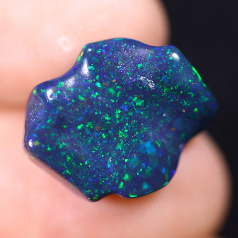 5.48Ct Natural Freeform Black Opal - 15x14x5mm - Polished Rough (1 of 5)