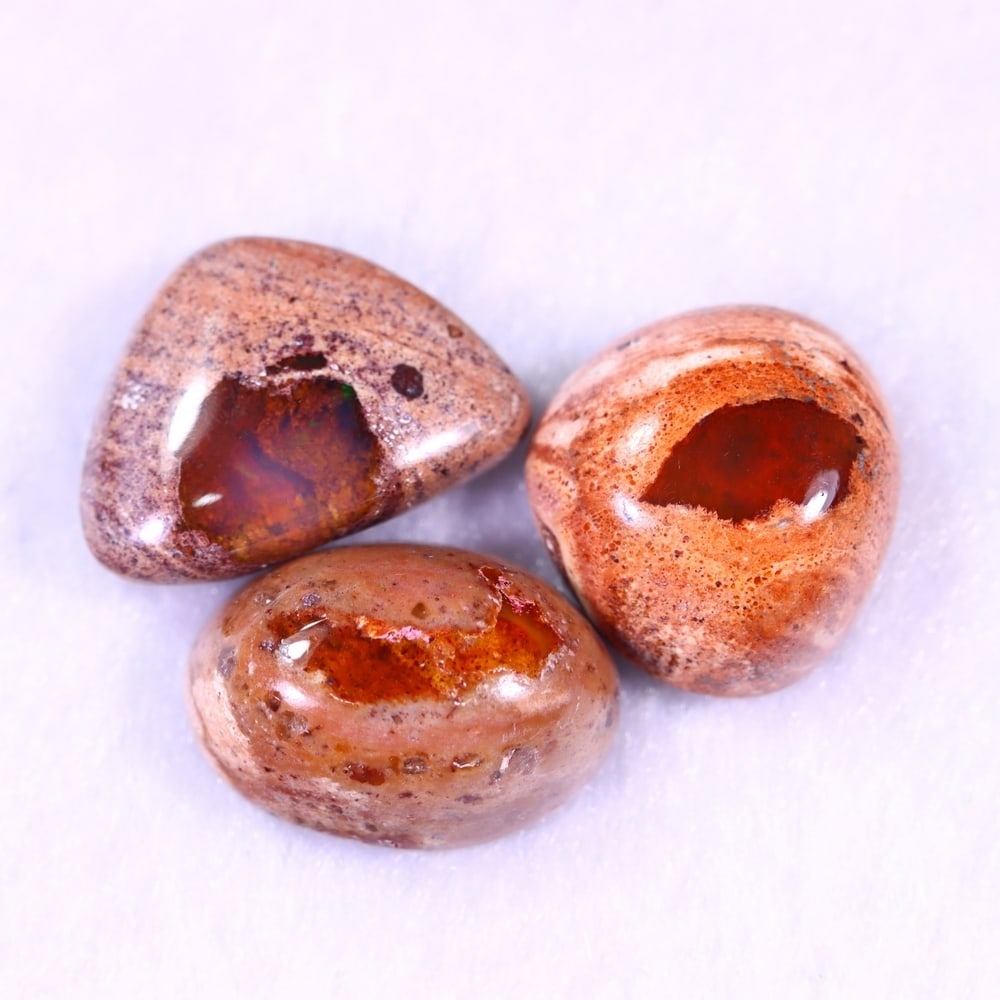 21.60Ct Group of 3 Mexican Fire Opal - Mexican Opal - Cabochon (1 of 2)