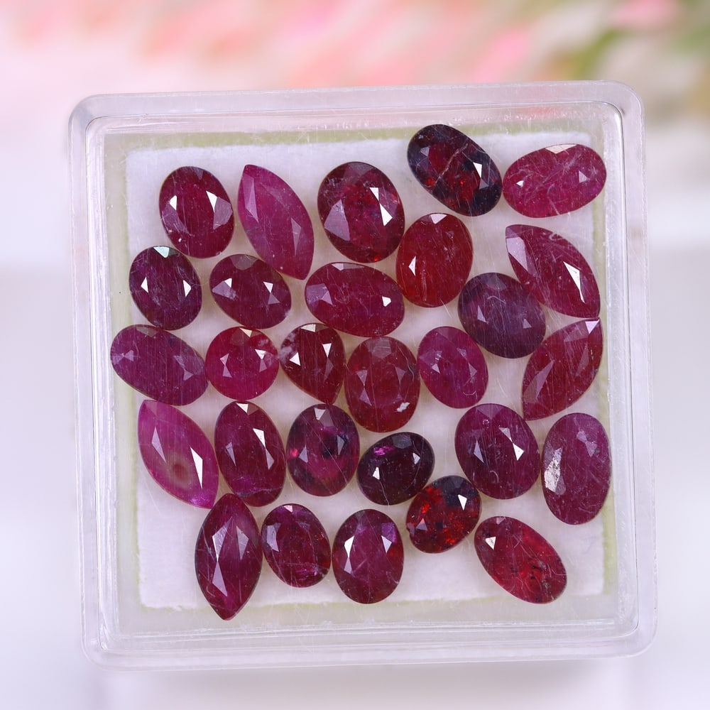 8.36Ct Red Ruby Set - Polished Faceted (1 of 3)