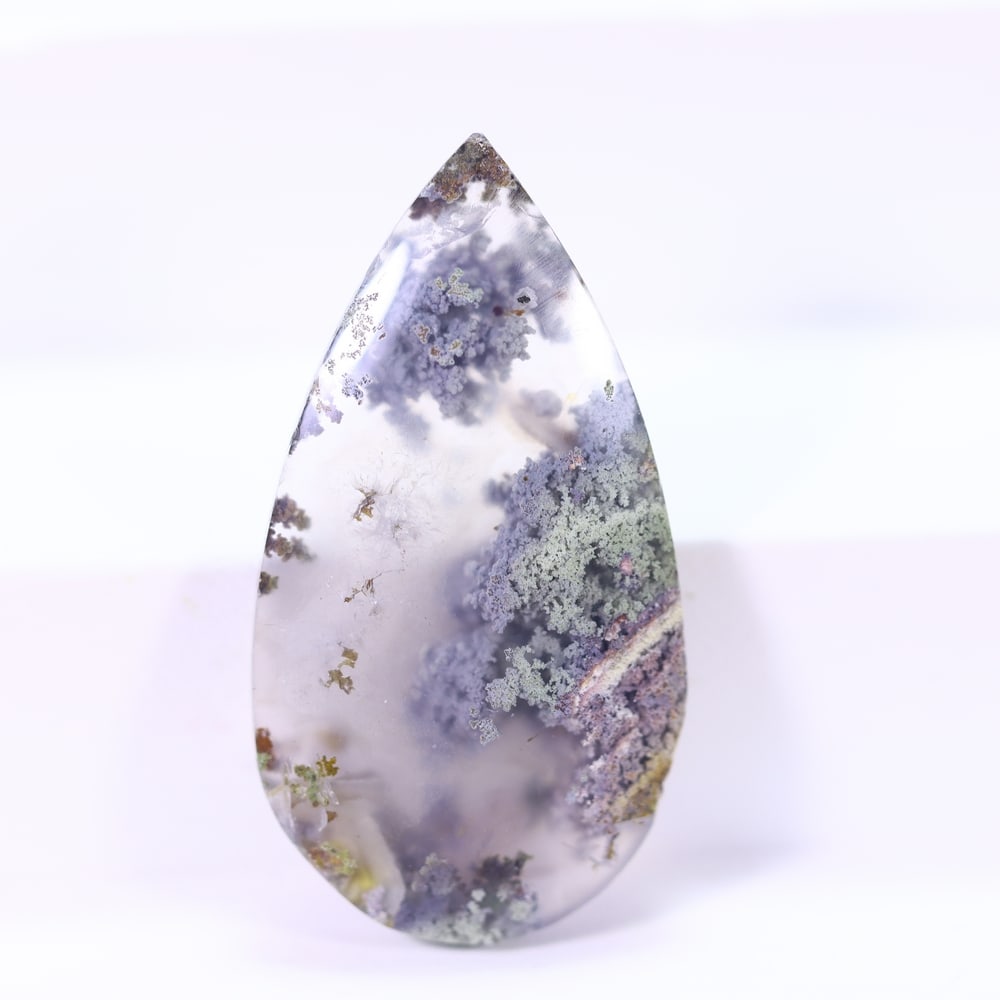 21.89Ct Moss Agate Cabochon - Polished - 33x17mm Approx: Ksmith Jewels Global Welcome to our auction house, today auction brought to you by Ksmith Jewels Global based in Penang, Malaysia specialize in all kinds of opal and color gemstone both in manufacturi