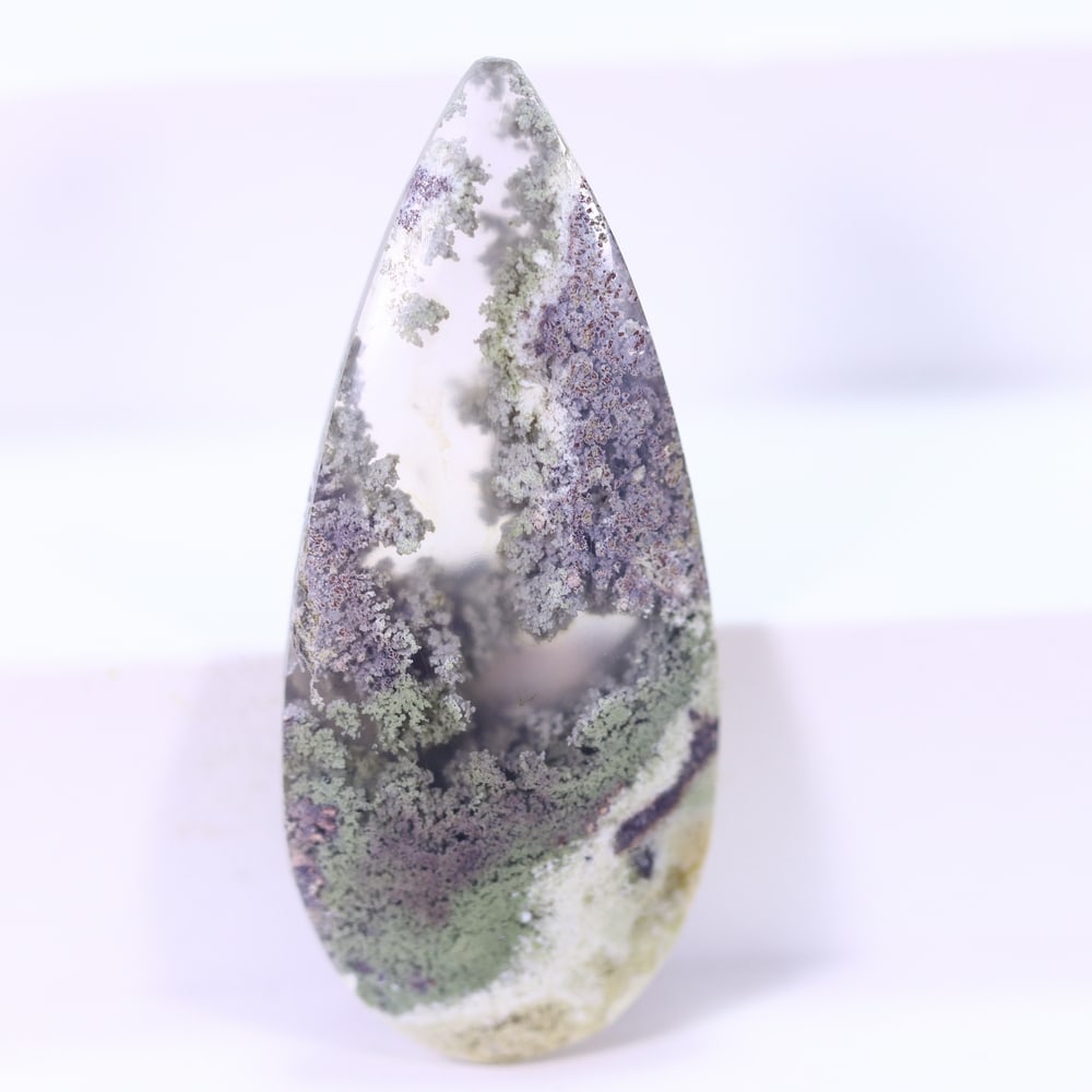 21.01Ct Moss Agate Cabochon - Polished - 38x16mm Approx: Ksmith Jewels Global Welcome to our auction house, today auction brought to you by Ksmith Jewels Global based in Penang, Malaysia specialize in all kinds of opal and color gemstone both in manufacturi