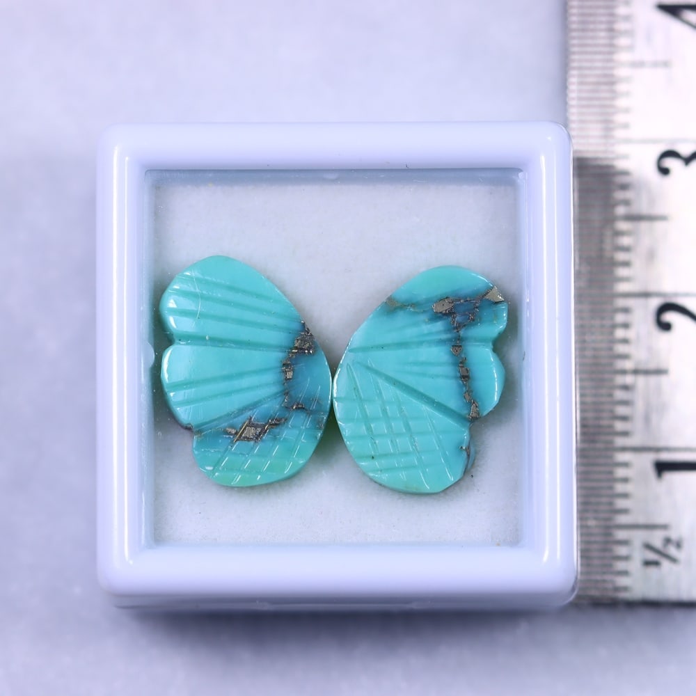A Pair of Natural Turquoise Butterfly Carving: Ksmith Jewels Global Welcome to our auction house, today auction brought to you by Ksmith Jewels Global based in Penang, Malaysia specialize in all kinds of opal and color gemstone both in manufacturi