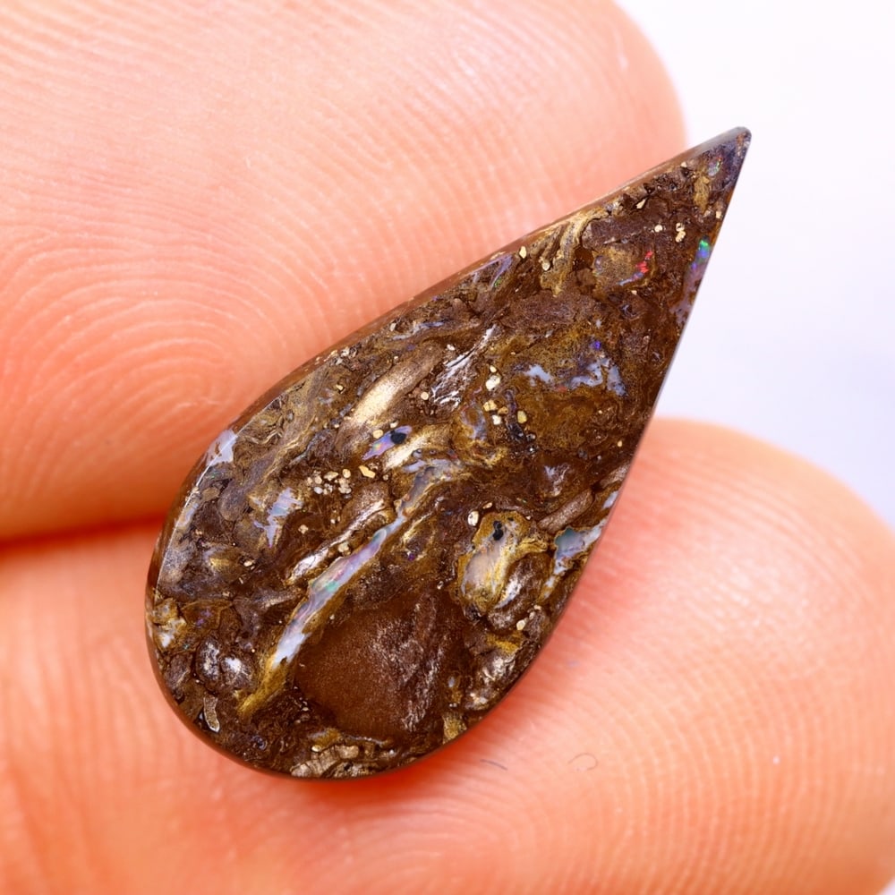 4.14Ct Koroit Boulder Opal Polished - Australian Opal - Pear Cabochon: Ksmith Jewels Global Welcome to our auction house, today auction brought to you by Ksmith Jewels Global based in Penang, Malaysia specialize in all kinds of opal and color gemstone both in manufacturi