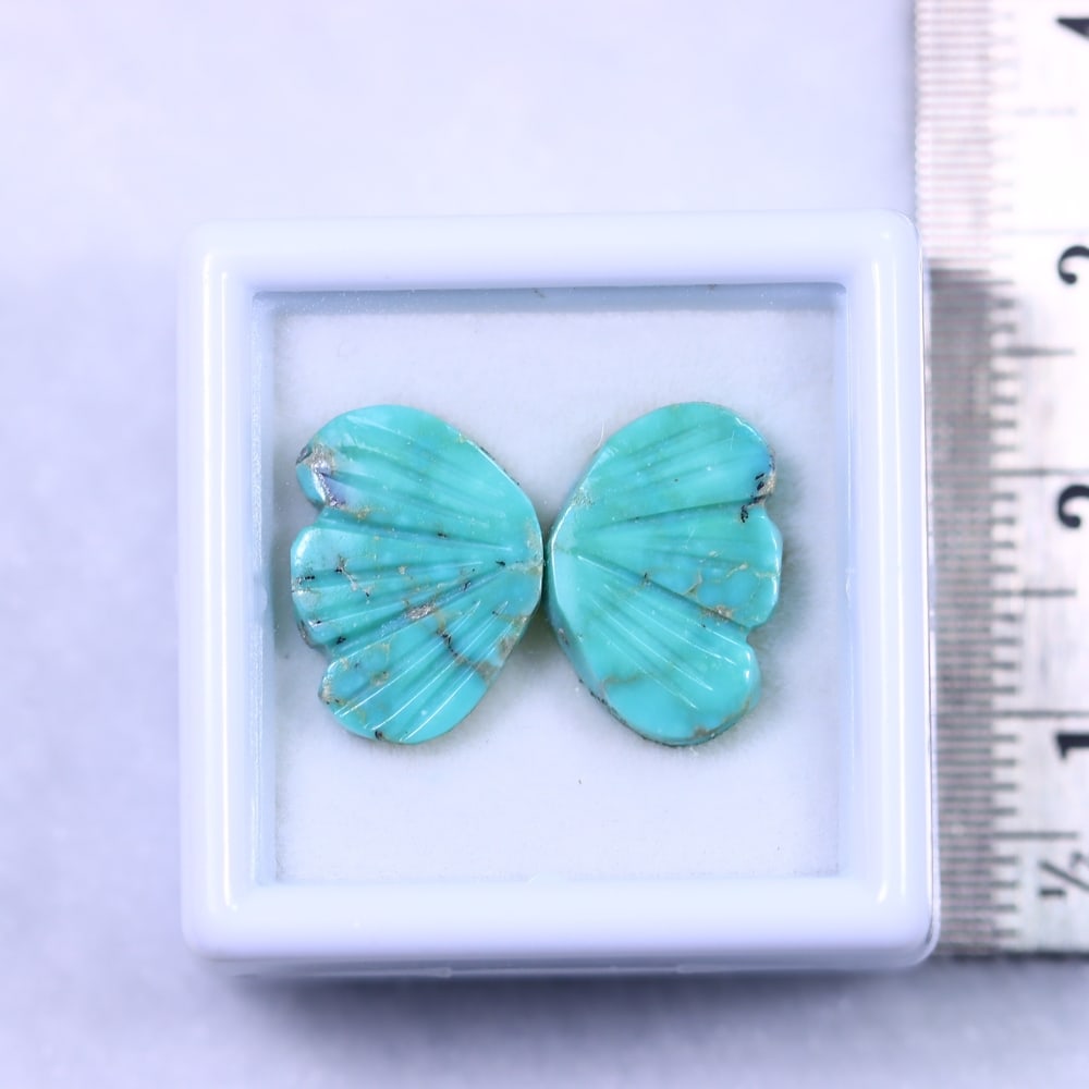 A Pair of Natural Turquoise Butterfly Carving: Ksmith Jewels Global Welcome to our auction house, today auction brought to you by Ksmith Jewels Global based in Penang, Malaysia specialize in all kinds of opal and color gemstone both in manufacturi