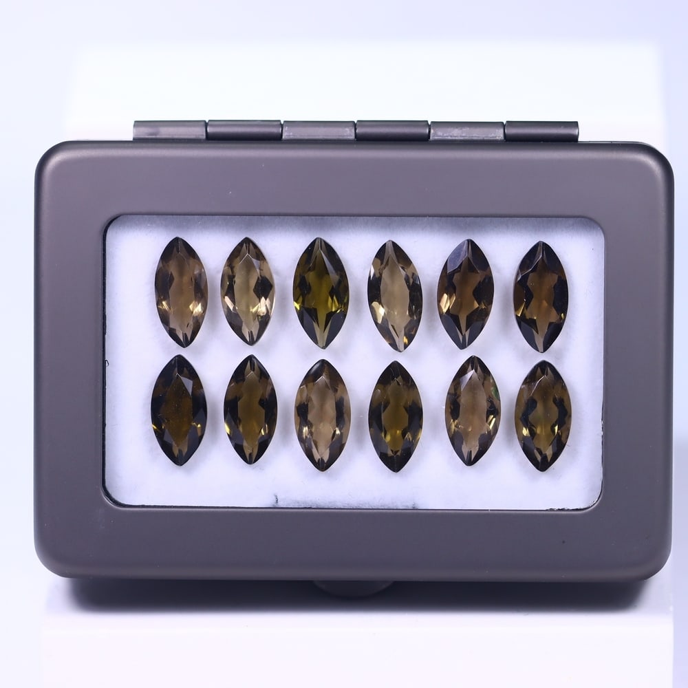 30.89ct Smoky Quartz Set - Polished Faceted Auction 30.89ct Smoky Quartz Set - Polished Faceted Auction