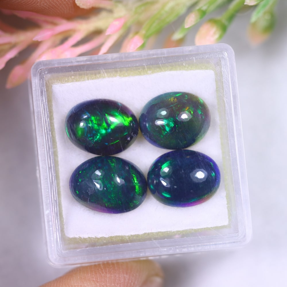 6.95Ct Welo Black Opal Polished Lot - Ethiopian Opal (1 of 2)