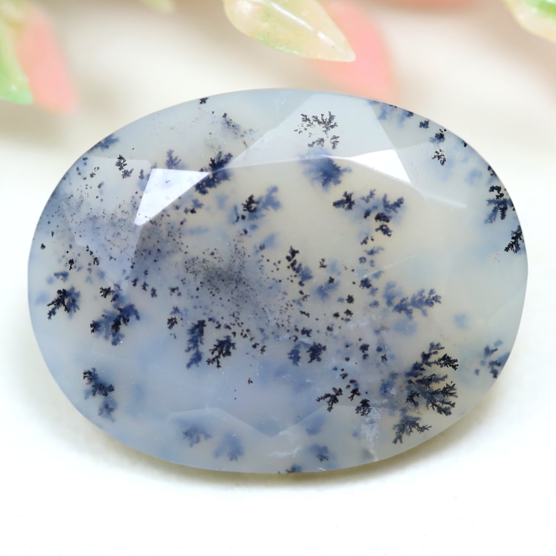 Dendrite Opal 4.46Ct Oval Cut Natural Faceted Dendrite Opal (1 of 2)