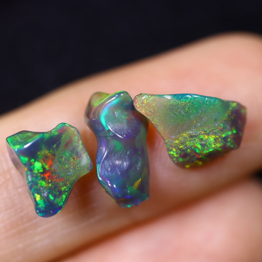 3.61Ct Natural Freeform Black Opal Set - 8x7x5mm - Polished Rough: Ksmith Jewels Global Welcome to our auction house, today auction brought to you by Ksmith Jewels Global based in Penang, Malaysia specialize in all kinds of opal and color gemstone both in manufacturi