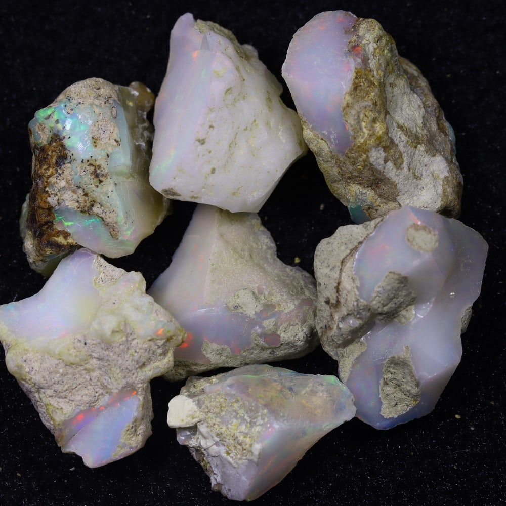 63.8Ct Rough Opal Specimen Lot - Ethiopian Opal - Mineral Rough: Ksmith Jewels Global Welcome to our auction house, today auction brought to you by Ksmith Jewels Global based in Penang, Malaysia specialize in all kinds of opal and color gemstone both in manufacturi