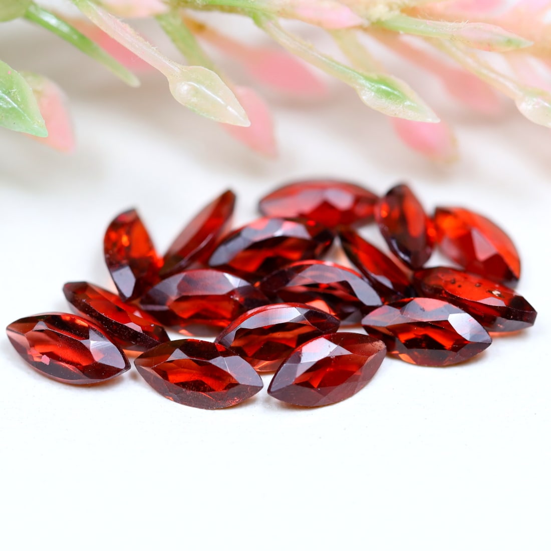 4.82Ct Natural Unheated Red Garnet Lot - Ceylon Gemstone - Marquise Faceted: Ksmith Jewels Global Welcome to our auction house, today auction brought to you by Ksmith Jewels Global based in Penang, Malaysia specialize in all kinds of opal and color gemstone both in manufacturi
