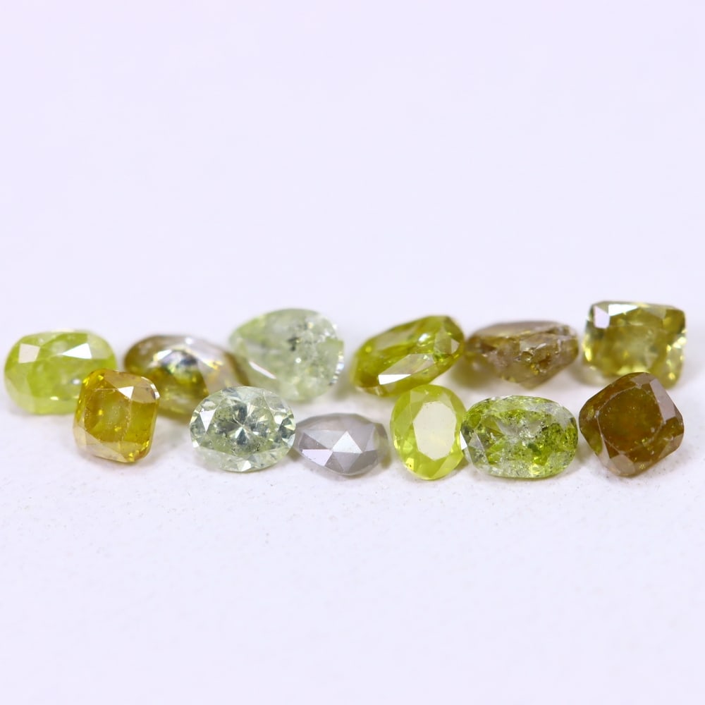 1.04ct 12pcs Unheated Fancy Diamond Lot - Natural Diamond, Loose Diamond (1 of 2)