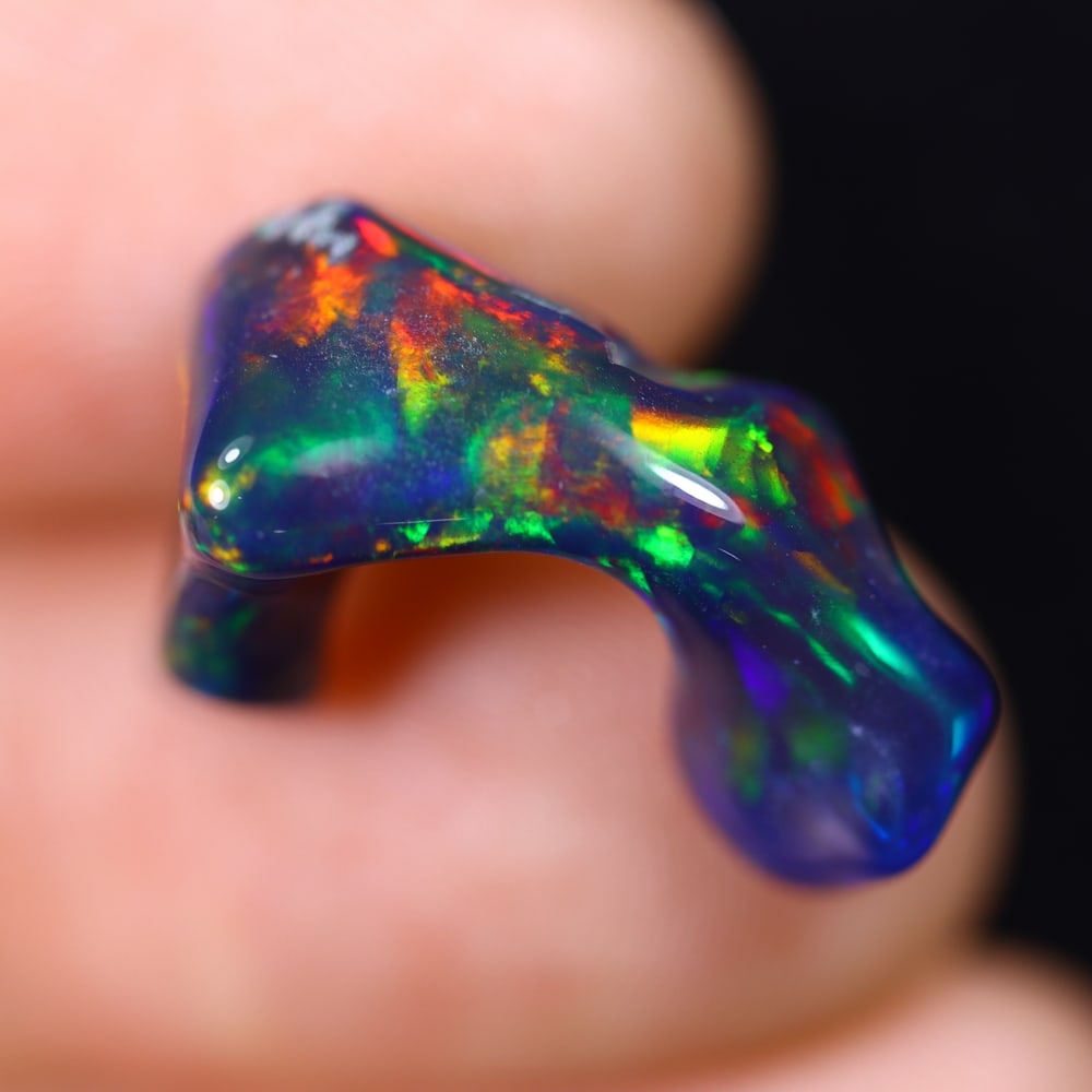 5.94Ct Natural Freeform Black Opal - 19x13x4mm - Polished Rough (1 of 5)