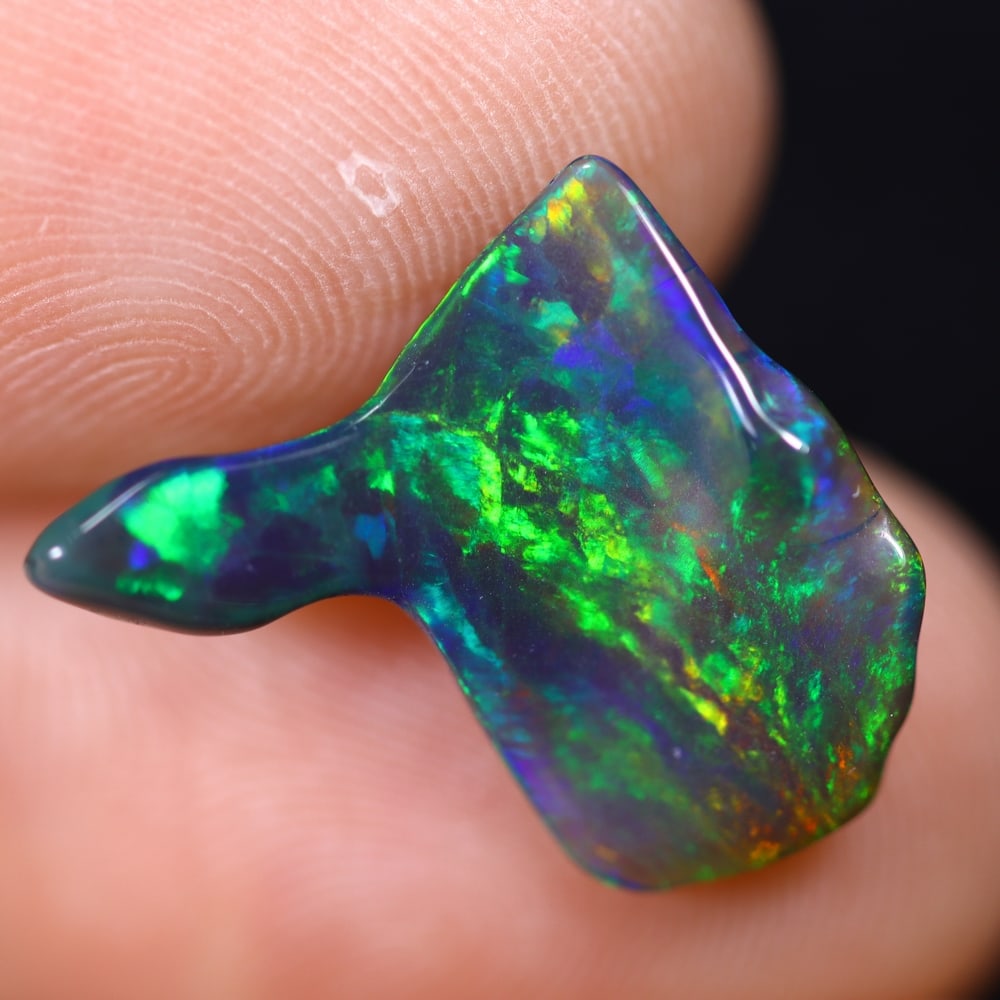 2.01Ct Natural Freeform Black Opal - 14x14x2mm - Polished Rough (1 of 6)