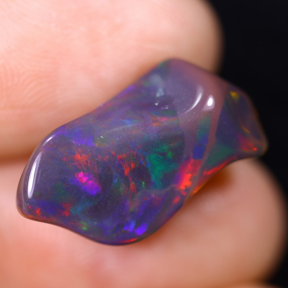 7.20Ct Natural Freeform Black Opal - 20x11x8mm - Polished Rough (1 of 7)