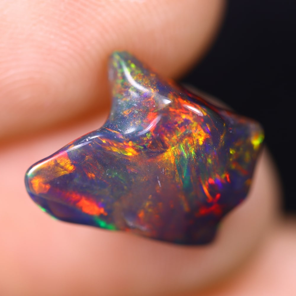 2.91Ct Natural Freeform Black Opal - 12x11x5mm - Polished Rough: Ksmith Jewels Global Welcome to our auction house, today auction brought to you by Ksmith Jewels Global based in Penang, Malaysia specialize in all kinds of opal and color gemstone both in manufacturi