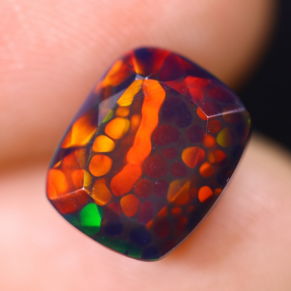 2.16Ct Ethiopian Welo Black Opal - Faceted Polished (1 of 8)