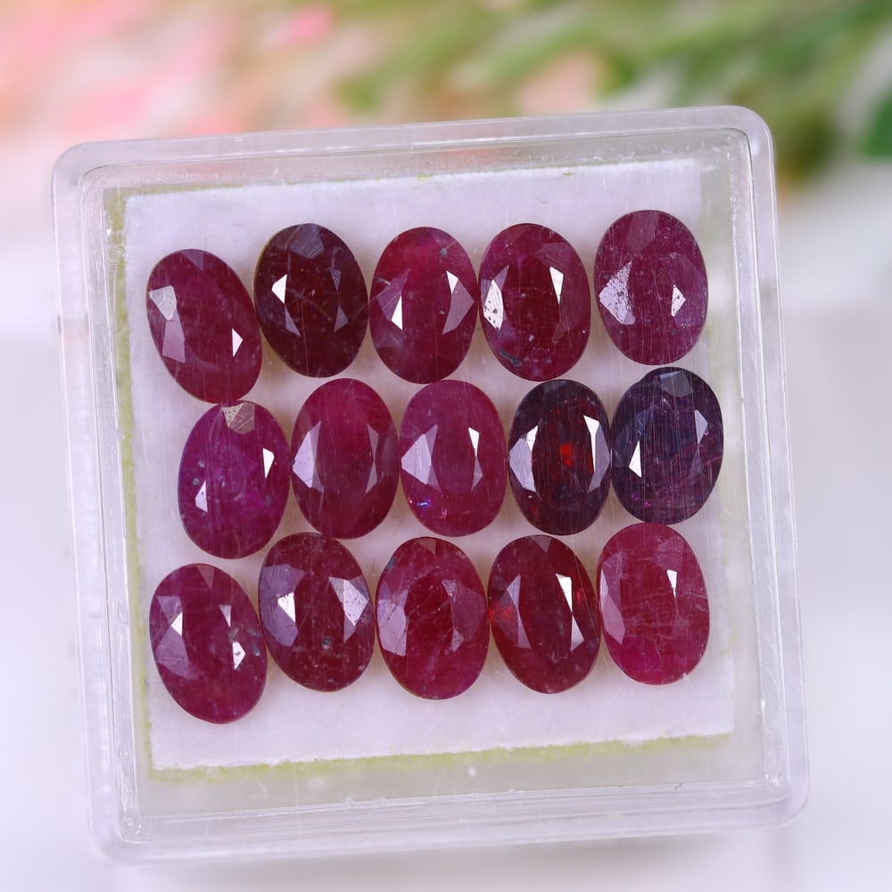 8.93Ct Red Ruby Set - Polished Faceted (1 of 3)