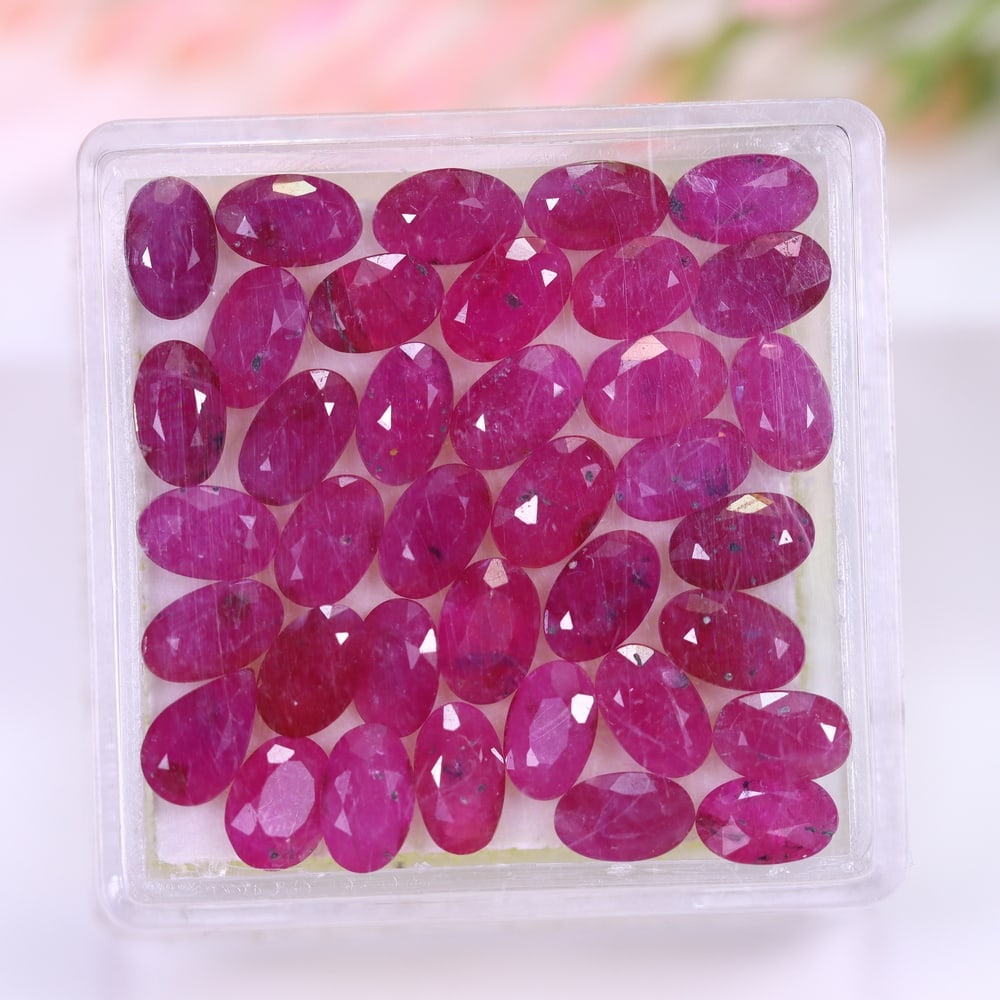 13.24Ct Red Ruby Set - Polished Faceted (1 of 2)