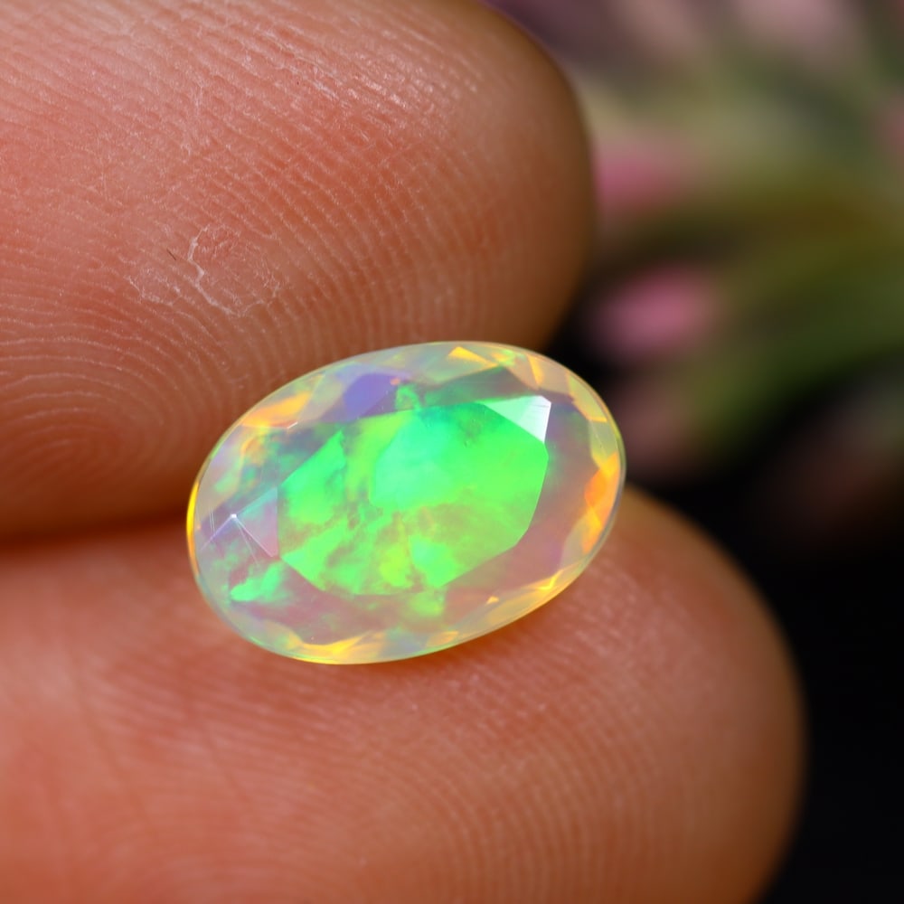1.56Ct Welo Opal - Ethiopian Opal - Oval Faceted: Ksmith Jewels Global Welcome to our auction house, today auction brought to you by Ksmith Jewels Global based in Penang, Malaysia specialize in all kinds of opal and color gemstone both in manufacturi